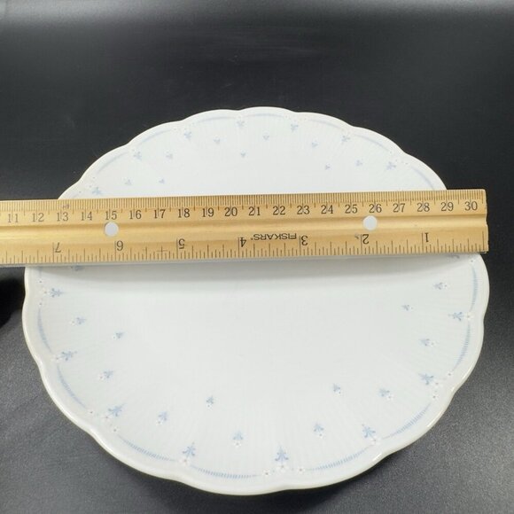 Seltmann Weiden Fine Porcelain Dish Plate Set 3 W Germany White Blue Flowers VTG - Picture 4 of 12